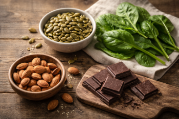 pumpkin seeds almonds spinach and dark chocolate foods naturally high in magnesium
